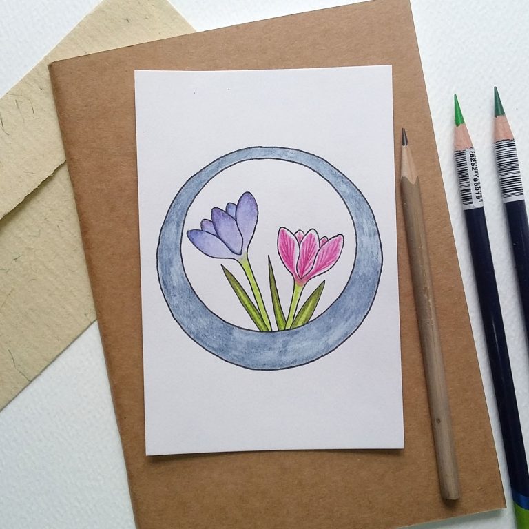 Art & Craft Tutorial: How to draw simple flowers course – part two – crocuses