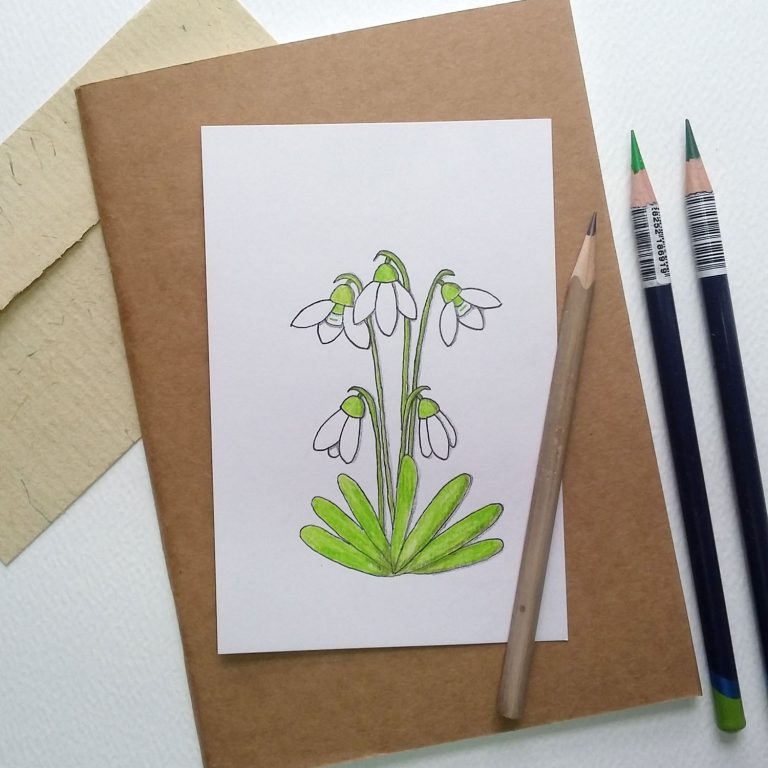Art & Craft Tutorial: How to draw simple flowers course – week one – snowdrops