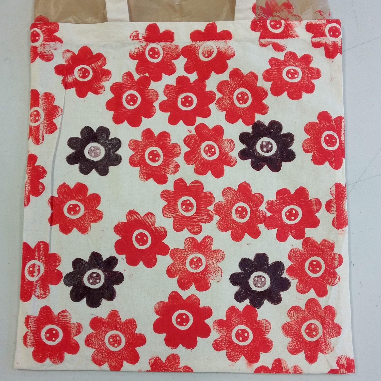 Student Showcase Lino printing on fabric Crafts for Wellbeing