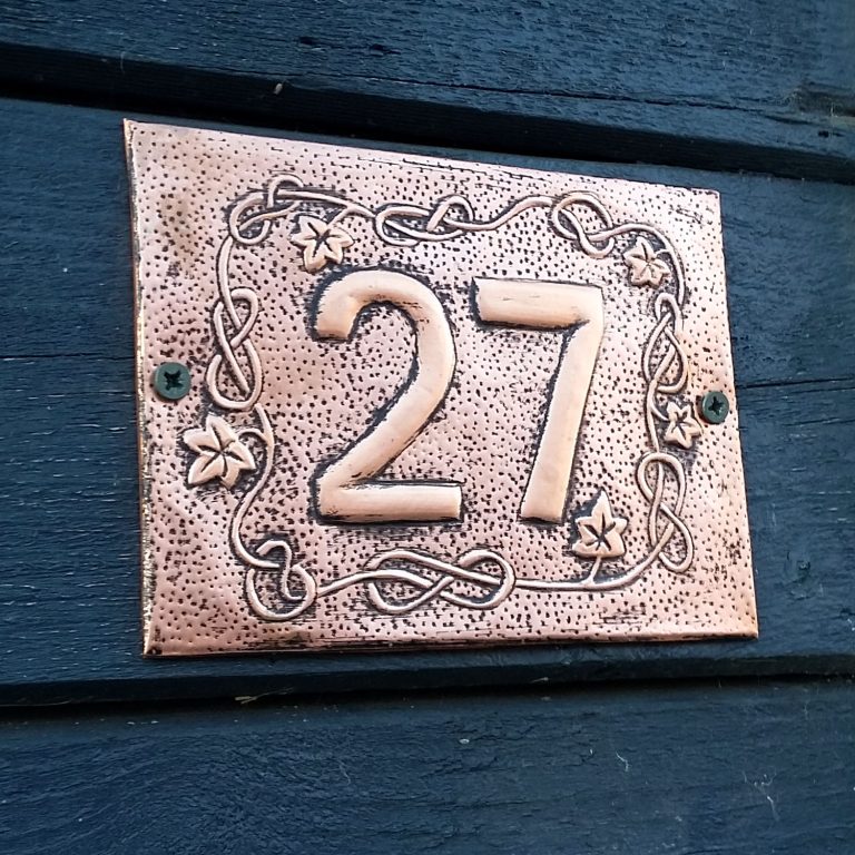 Finished craft project: Metal Embossed House Number