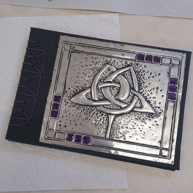 Student showcase: Metal embossed Japanese stab bound sketchbook workshop