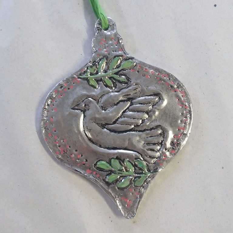 Student showcase: metal embossed Christmas tree ornaments at Armathwaite