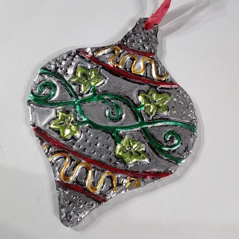 Student showcase: metal embossed Christmas ornaments at Blanchland