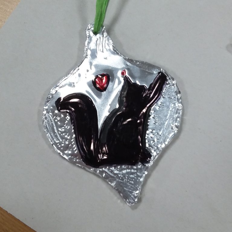 Student showcase: metal embossed Christmas tree ornaments at Woodland