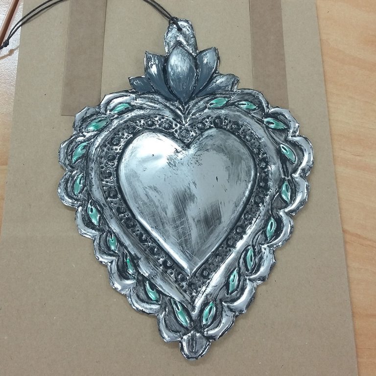 Student showcase: metal embossed hearts with South Pelaw Community Hub