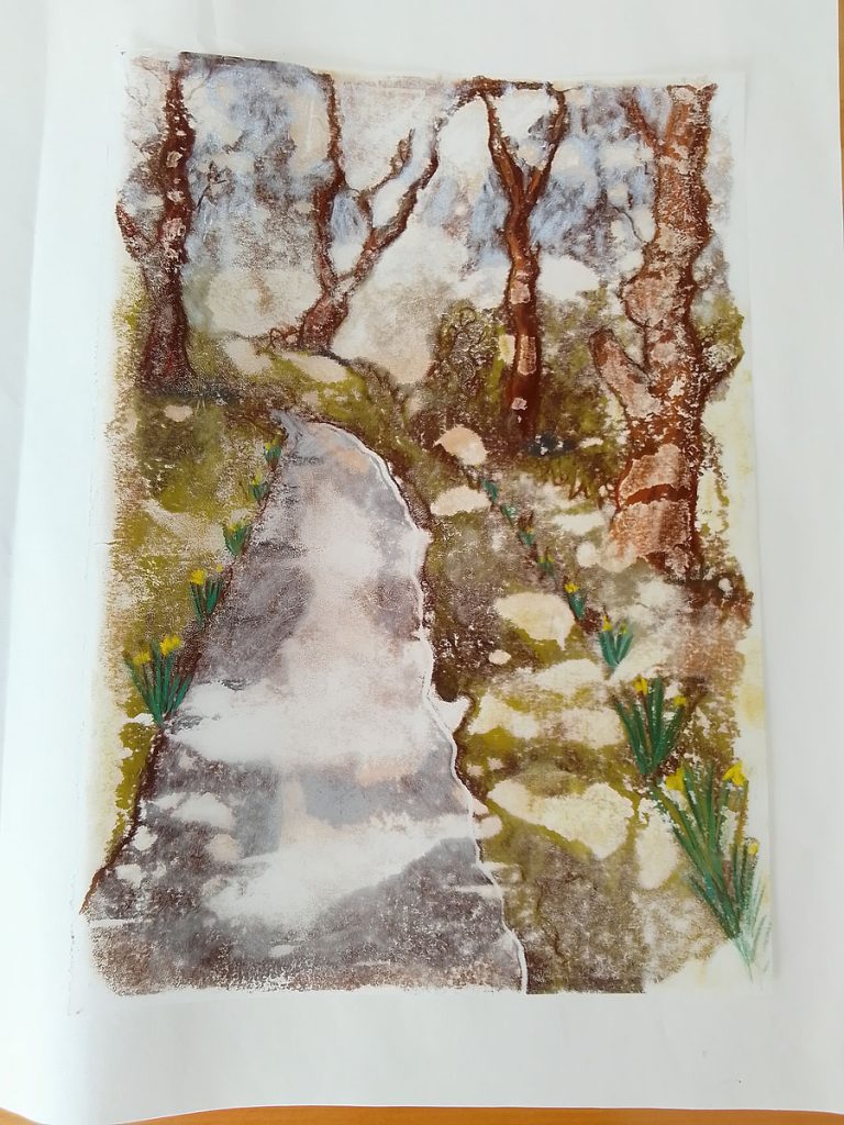 Studio blog: pastel on monotype