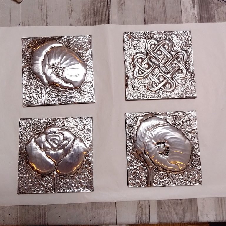 Student showcase: metal embossed coasters