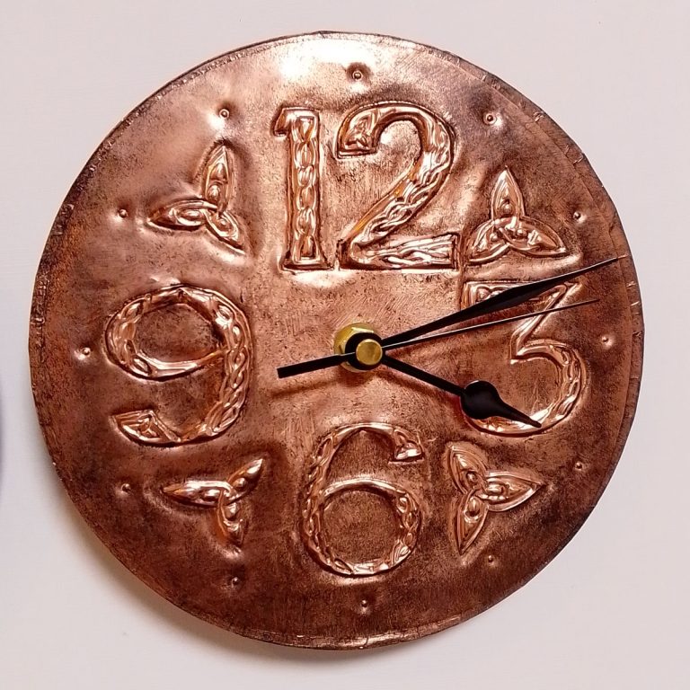 Student showcase: copper and metal embossed clock workshop