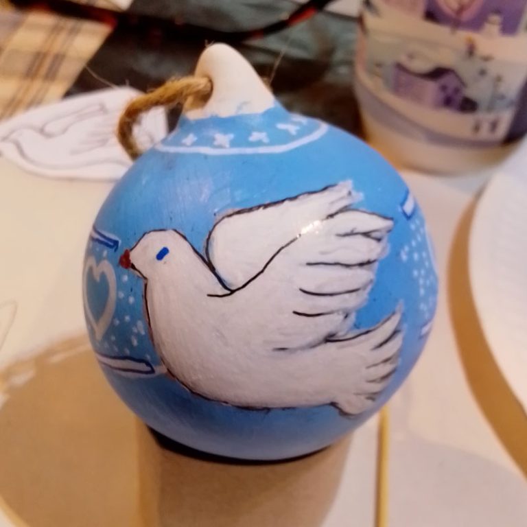 Student showcase: painted ceramic baubles at Breathing Space