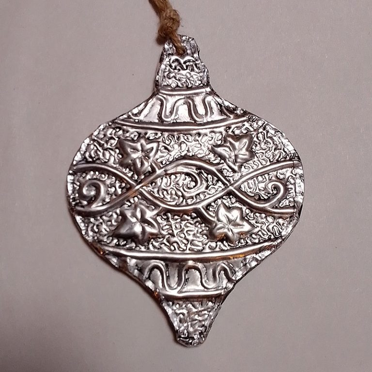 Student showcase: metal embossed Christmas tree ornaments