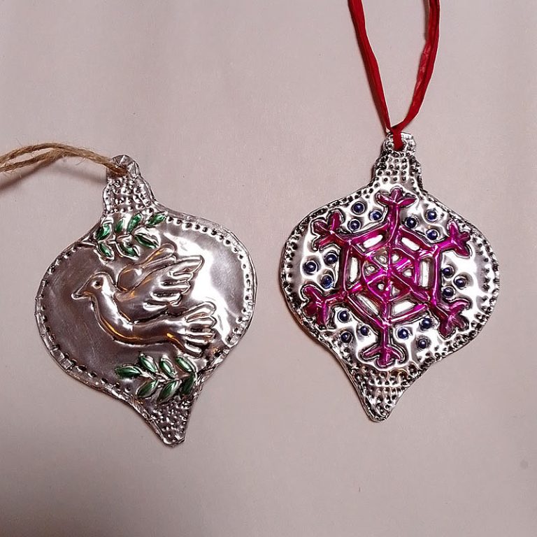 Student showcase: metal embossed Christmas tree ornaments