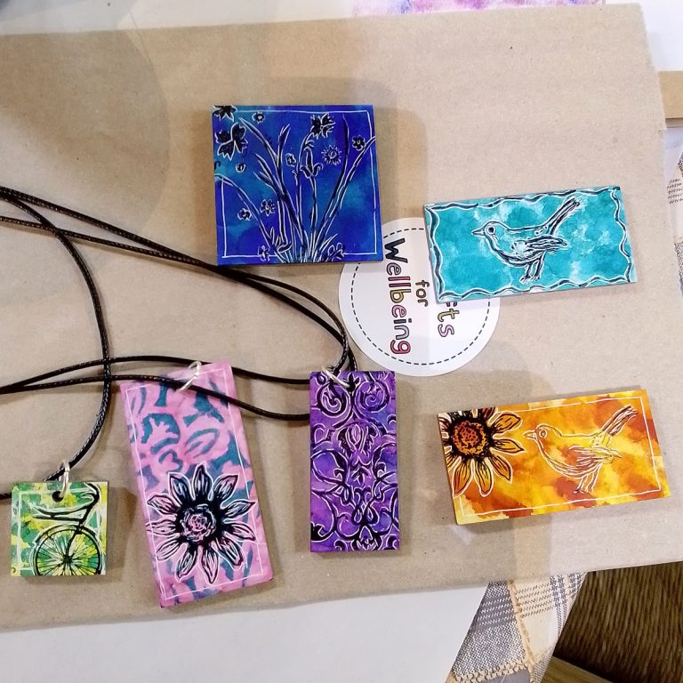 Student showcase: Clay board brooches, keyrings, necklaces and fridge magnets
