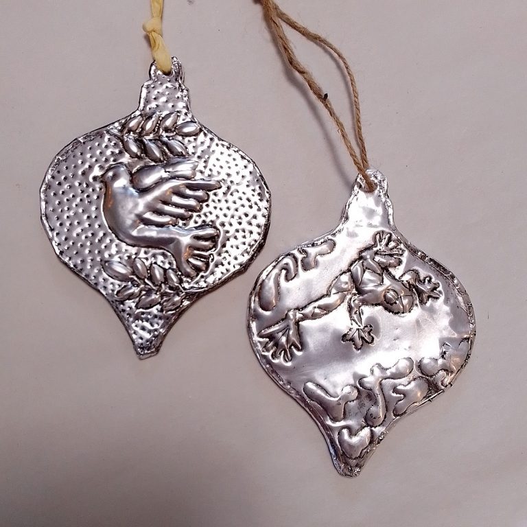Student showcase: metal embossed Christmas ornaments