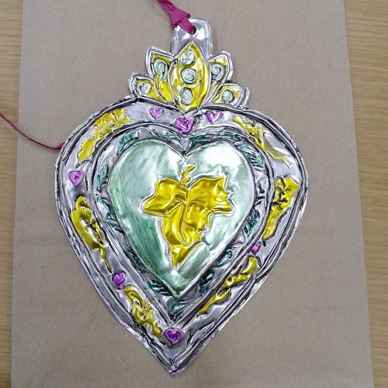 Student showcase: metal embossed hearts at Langley Park