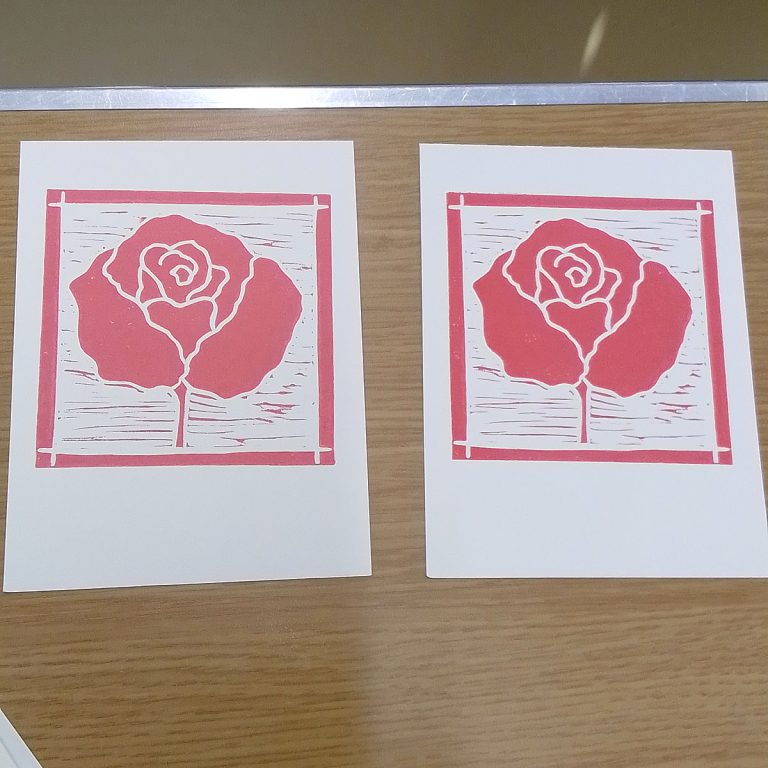 Student showcase: simple lino printing for beginners at Langley Park
