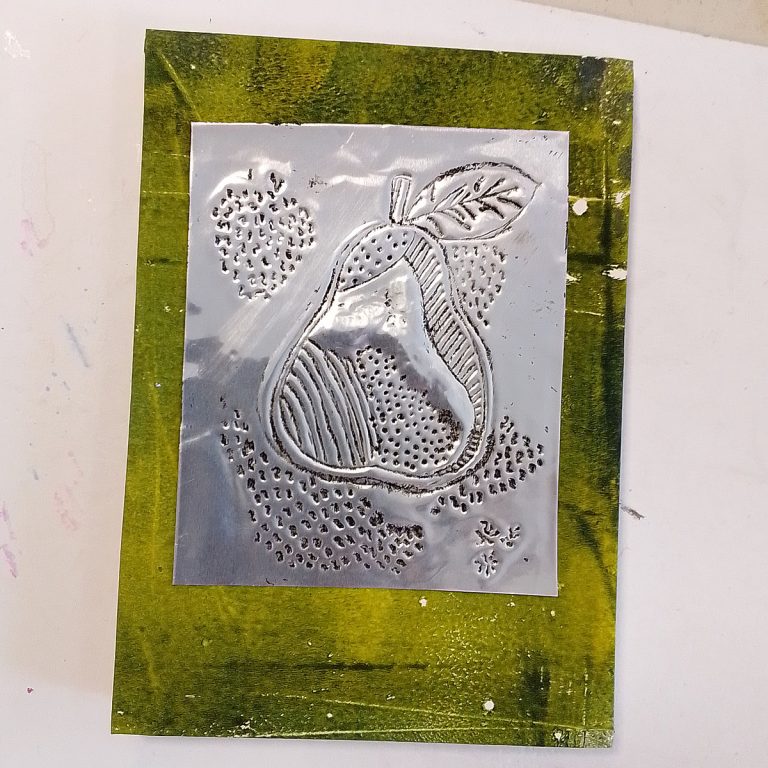 Student showcase: gel printed and metal embossed accordion books
