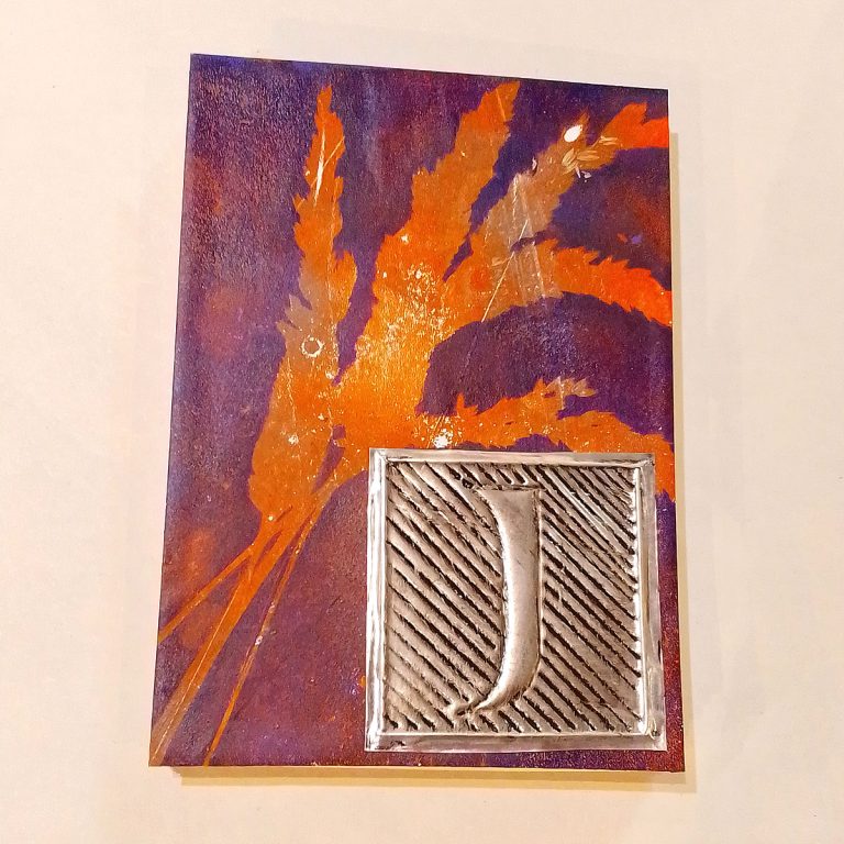 Student showcase: gel-printed, monogrammed, accordion book