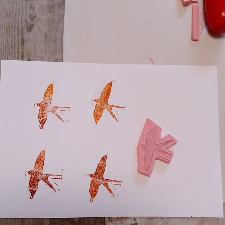 Student showcase: hand carved rubber stamps